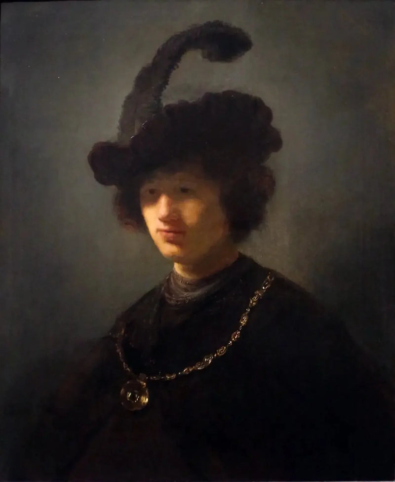 Jeune homme au chapeau à plumes - Rembrandt