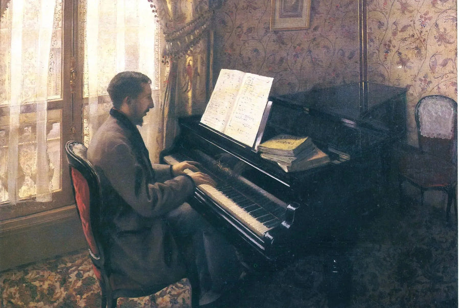 Jeune homme au piano (Martial Caillebotte) - Gustave Caillebotte