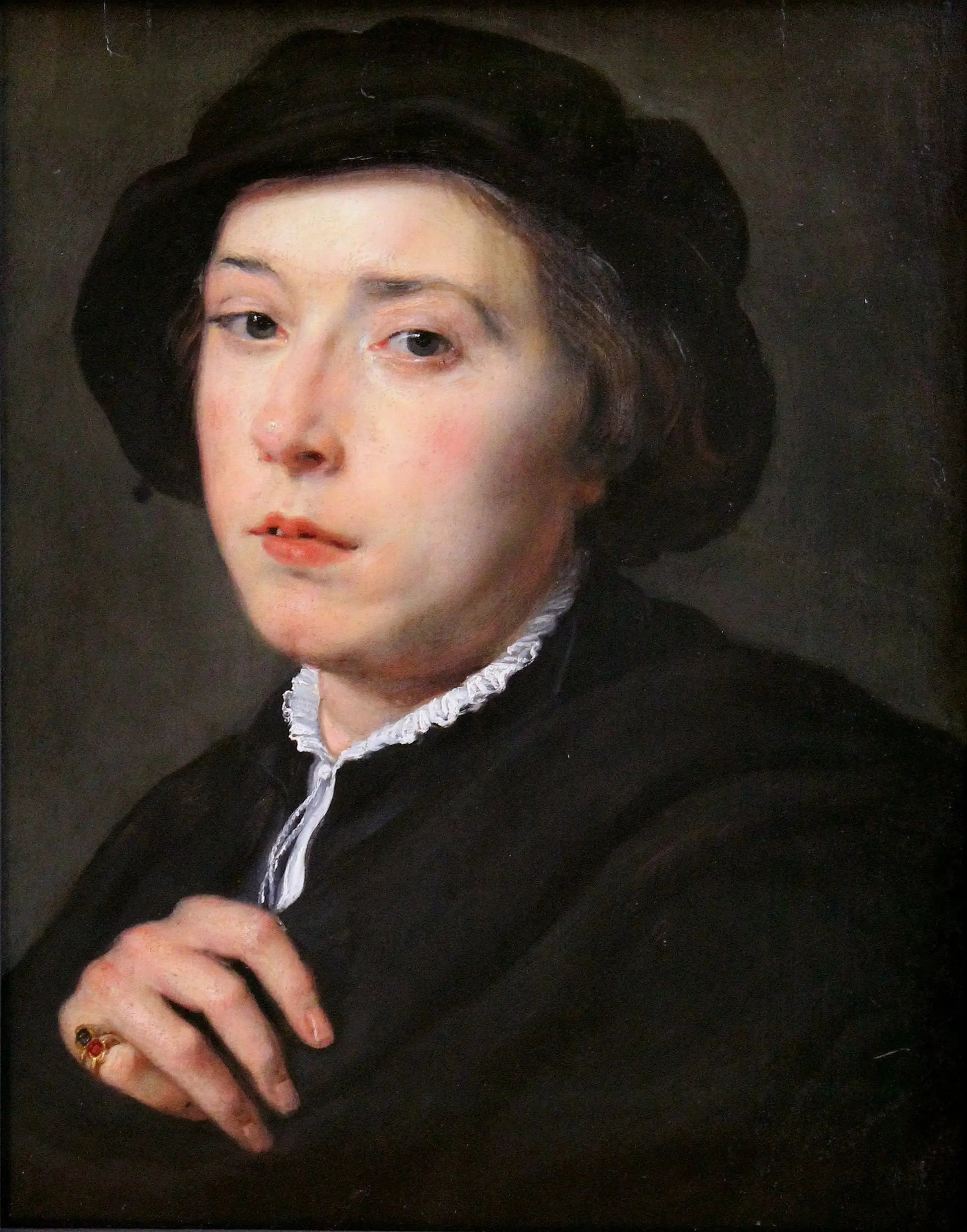 Jeune homme avec un chapeau noir - Peter Paul Rubens image 1 reproduction d’œuvre d’art à l’huile