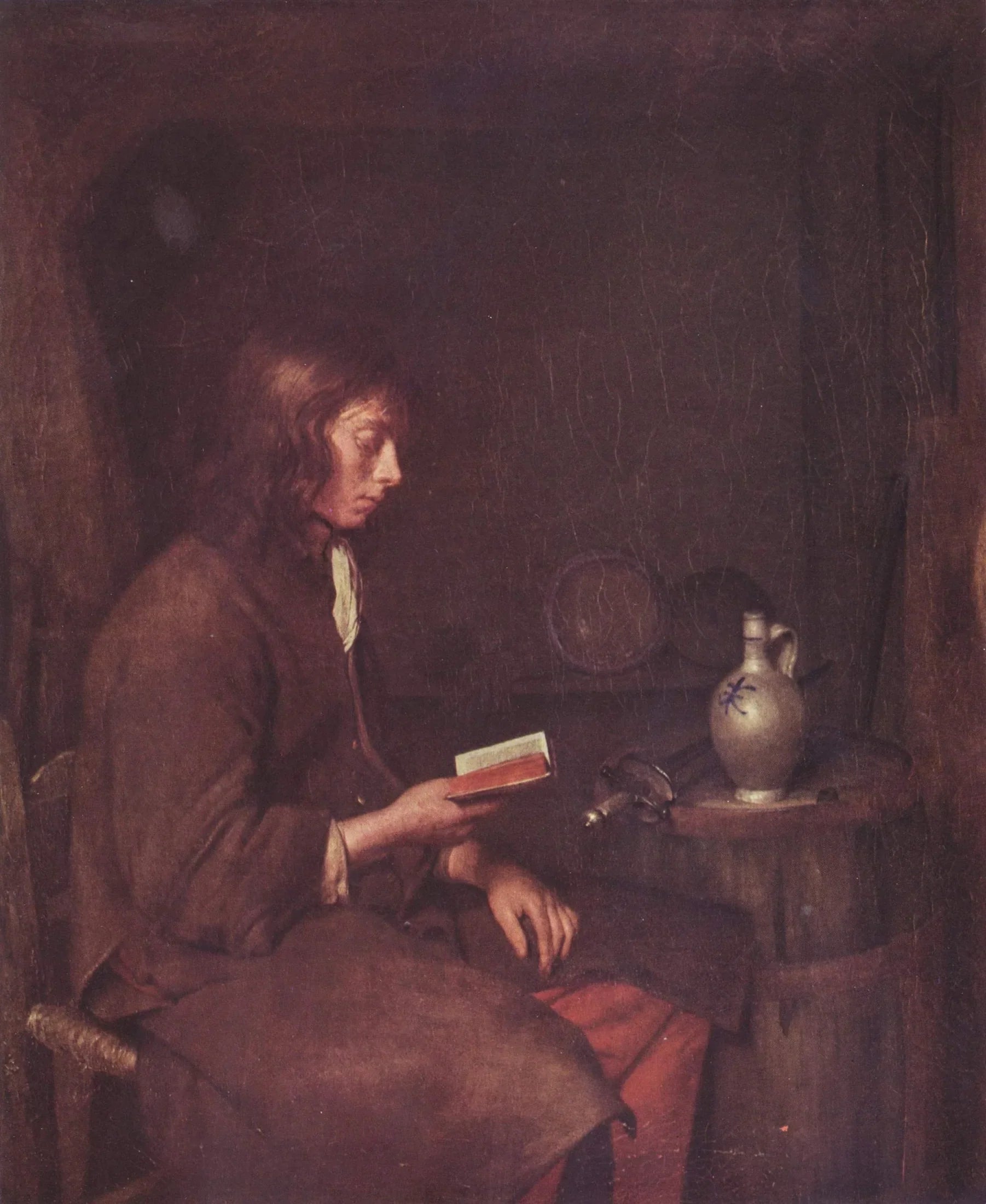 Jeune homme lisant - Gerard ter Borch image 1 copie peinte à la main à l’huile