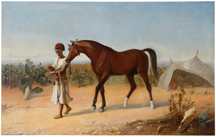 Jeune homme marocain menant un cheval - Marcelino de Unceta y López