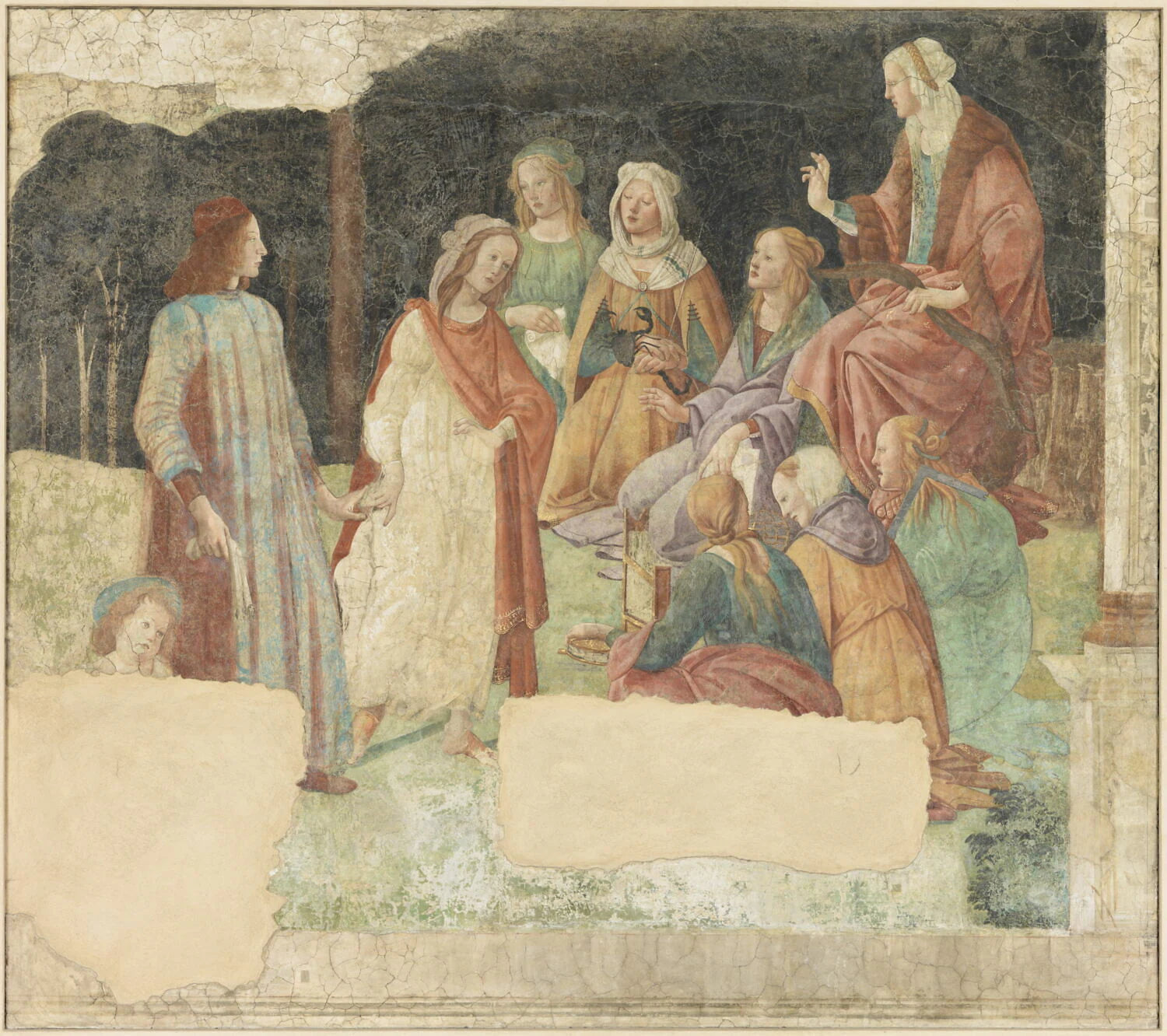 Un jeune homme présenté par Vénus aux sept Arts Libéraux - Botticelli, Sandro (Alessandro di Mariano di Sandro Filipepi, dit)