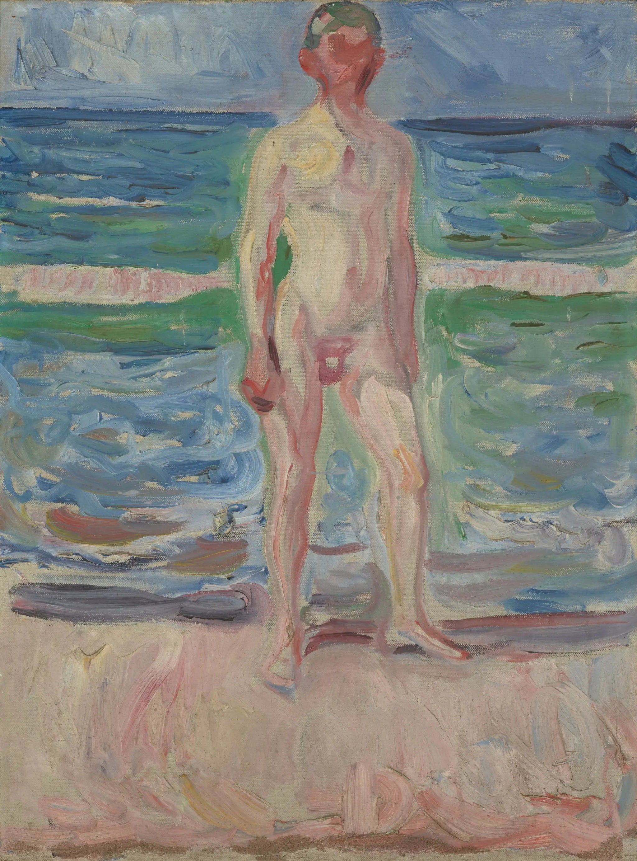 Jeune homme sur la plage - Edvard Munch image 1 copie de tableau peinte à la main