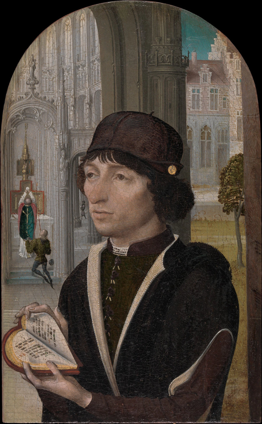 Jeune homme tenant un livre - Master of the View of Saint Gudula