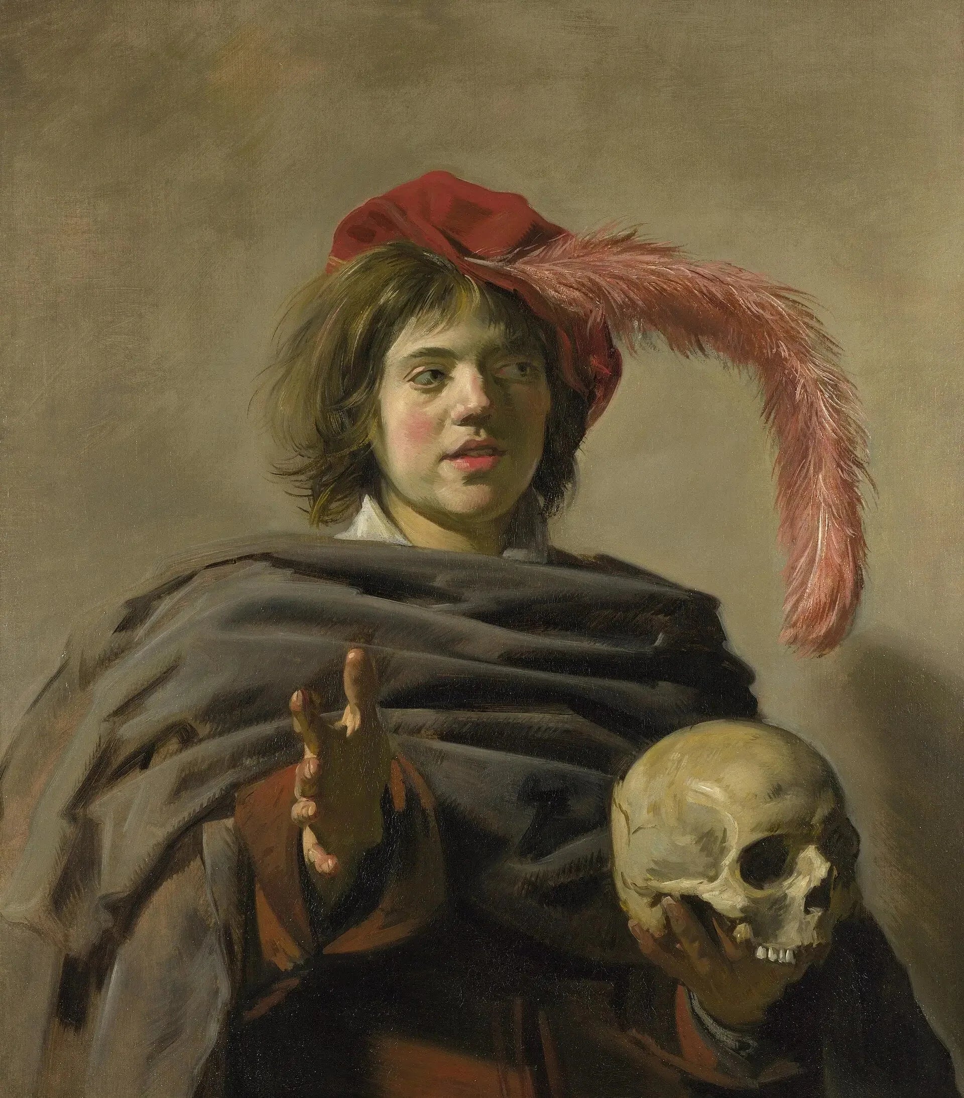 Jeune homme tenant un crâne - Frans Hals image 1 tableau peint à l’huile sur toile