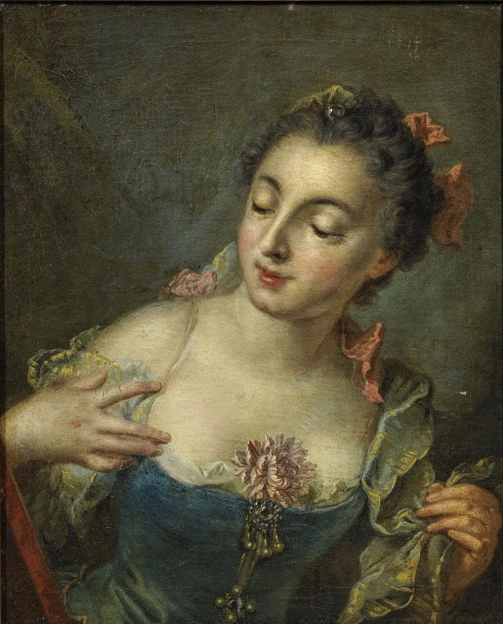 Jeune Mademoiselle à gauche - François Boucher image 1 copie peinte à la main à l’huile