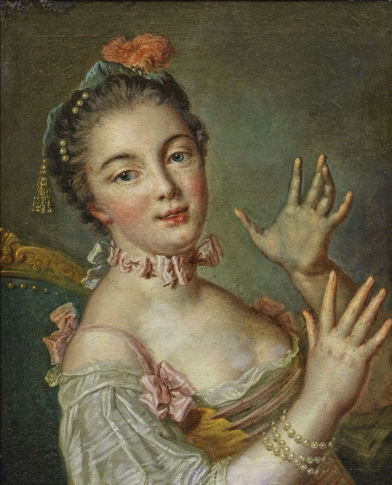 Jeune Mademoiselle - François Boucher image 1 reproduction artisanale de tableau
