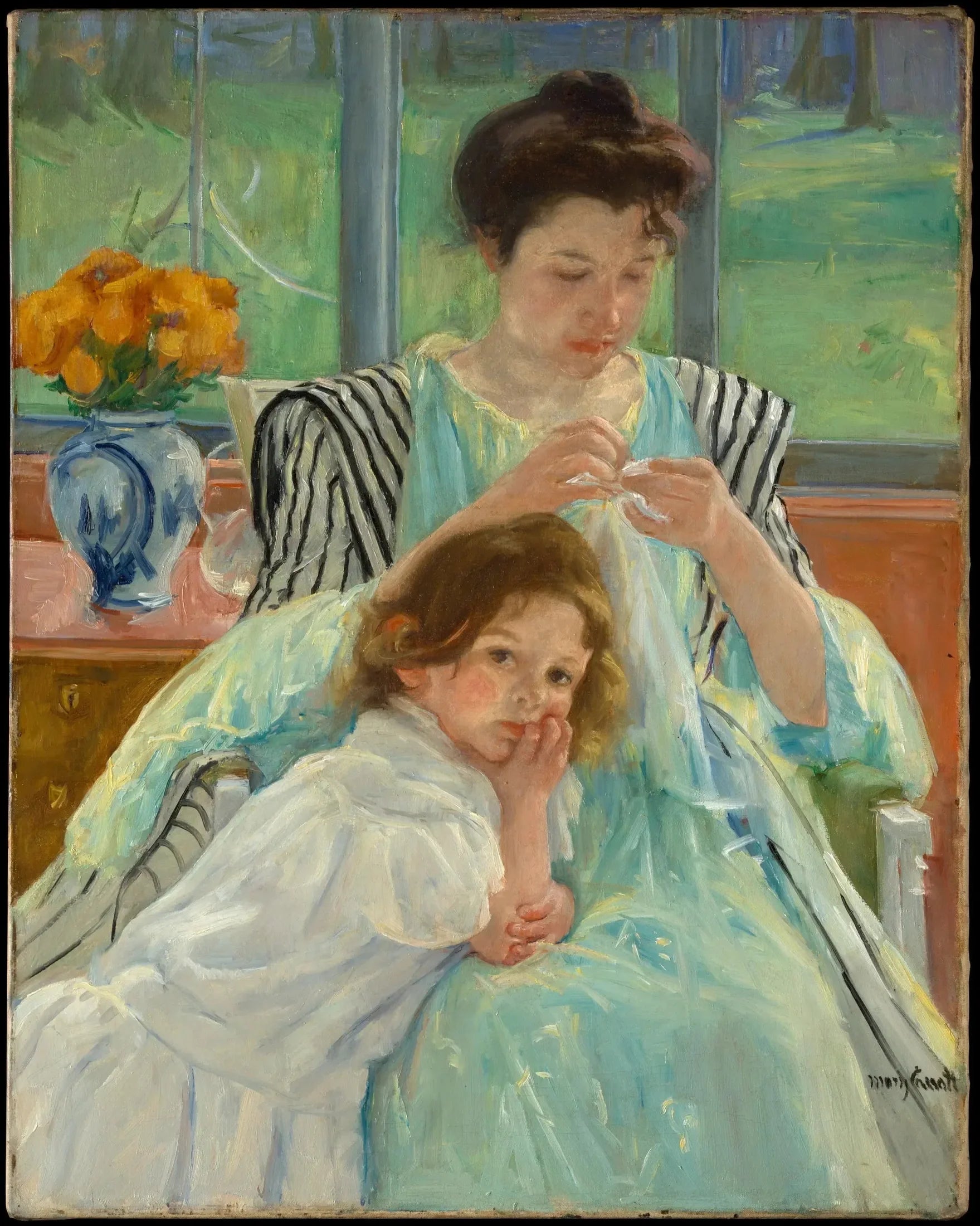 Jeune Mère cousine - Mary Cassatt image 1 tableau peint à l’huile sur toile