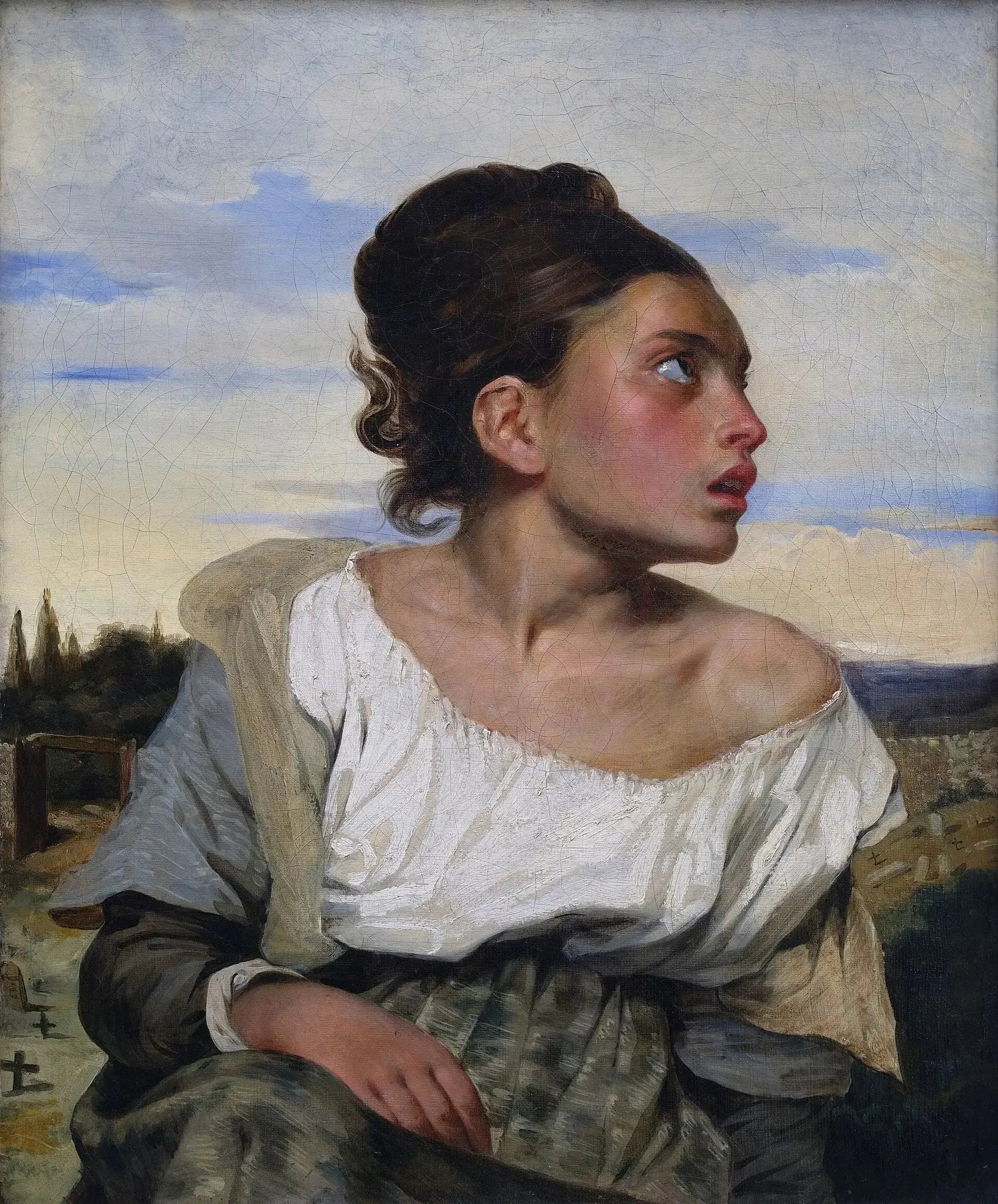 Jeune Orpheline au cimetière - Eugène Delacroix image 1 reproduction d’œuvre d’art à l’huile