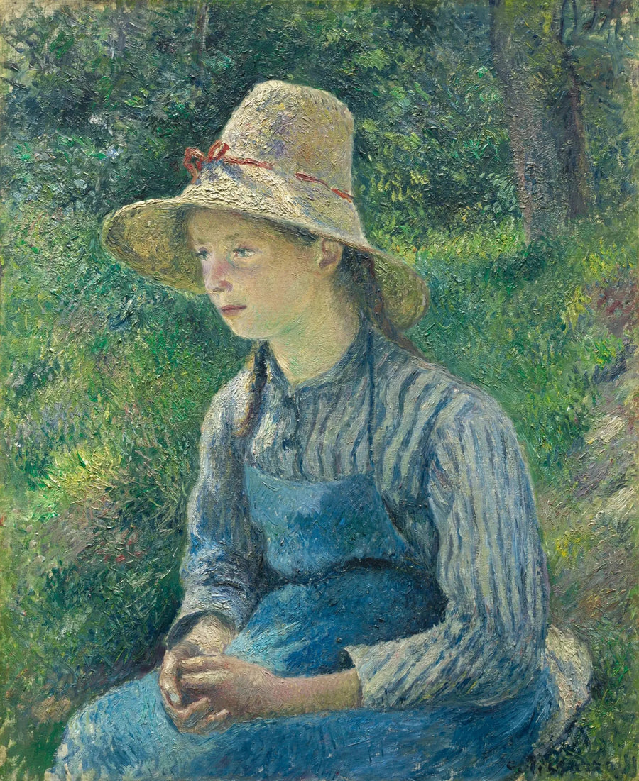 Jeune paysanne au chapeau de paille - Camille Pissarro