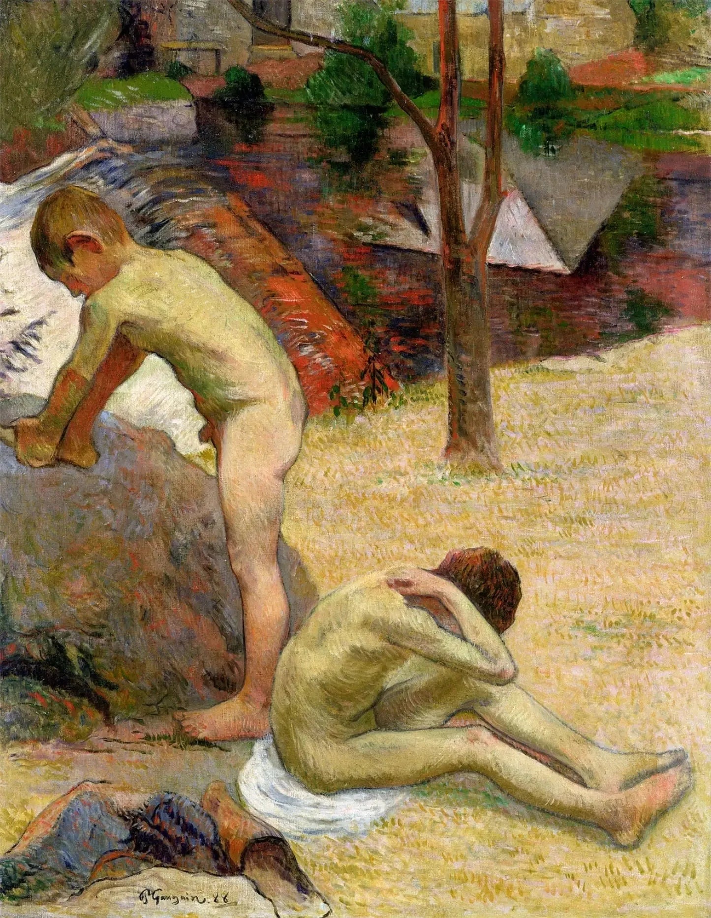 Jeunes baigneurs bretons - Paul Gauguin image 1 tableau peint à l’huile sur toile