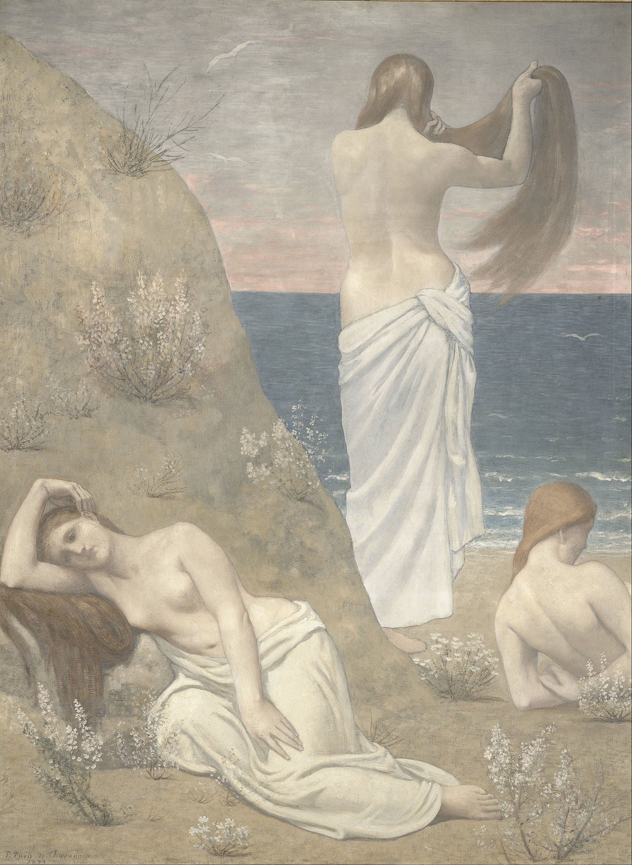 Jeunes Filles au bord de la mer - Pierre Puvis de Chavannes image 1 reproduction réalisée par Alpha Reproduction