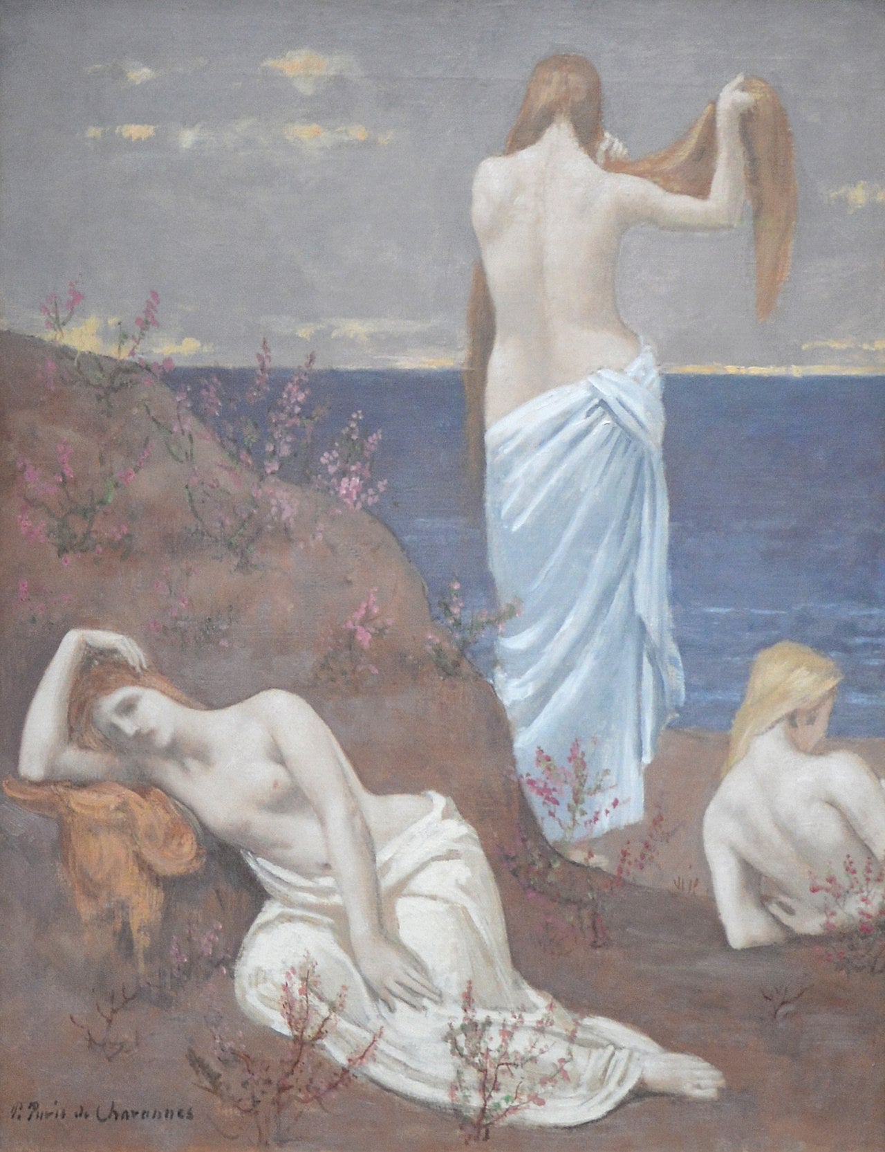 Jeunes Filles au bord de la mer - Pierre Puvis de Chavannes image 1 reproduction de peinture à l’huile