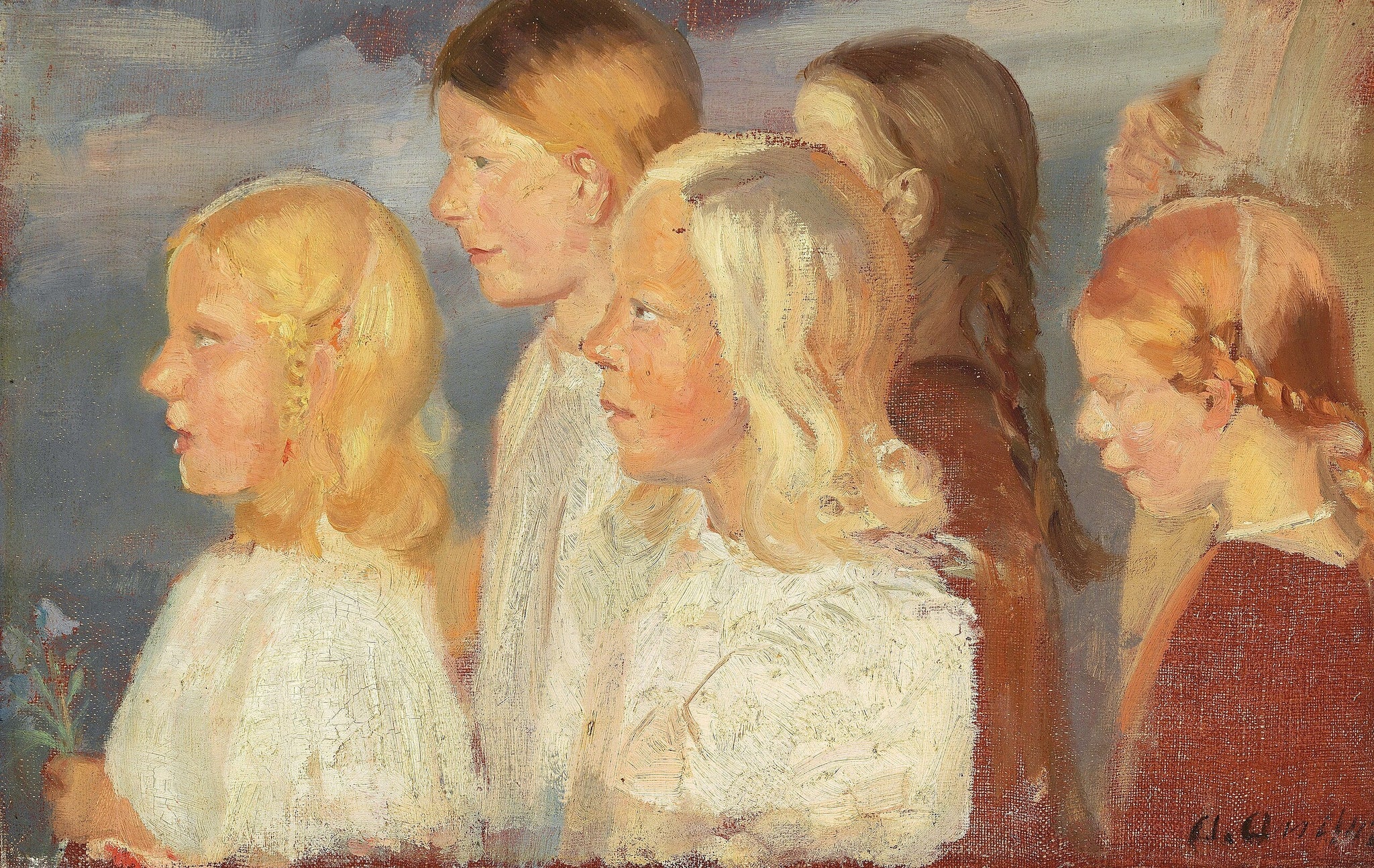 Jeunes filles de Skagen. - Anna Ancher image 1 copie peinte à la main à l’huile