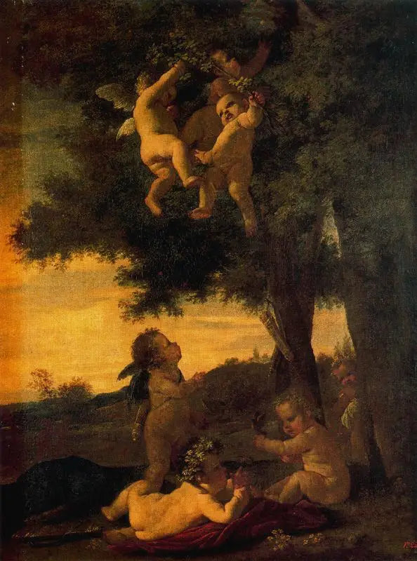 Jeux d'enfants et putti - Nicolas Poussin image 1 reproduction de peinture à l’huile