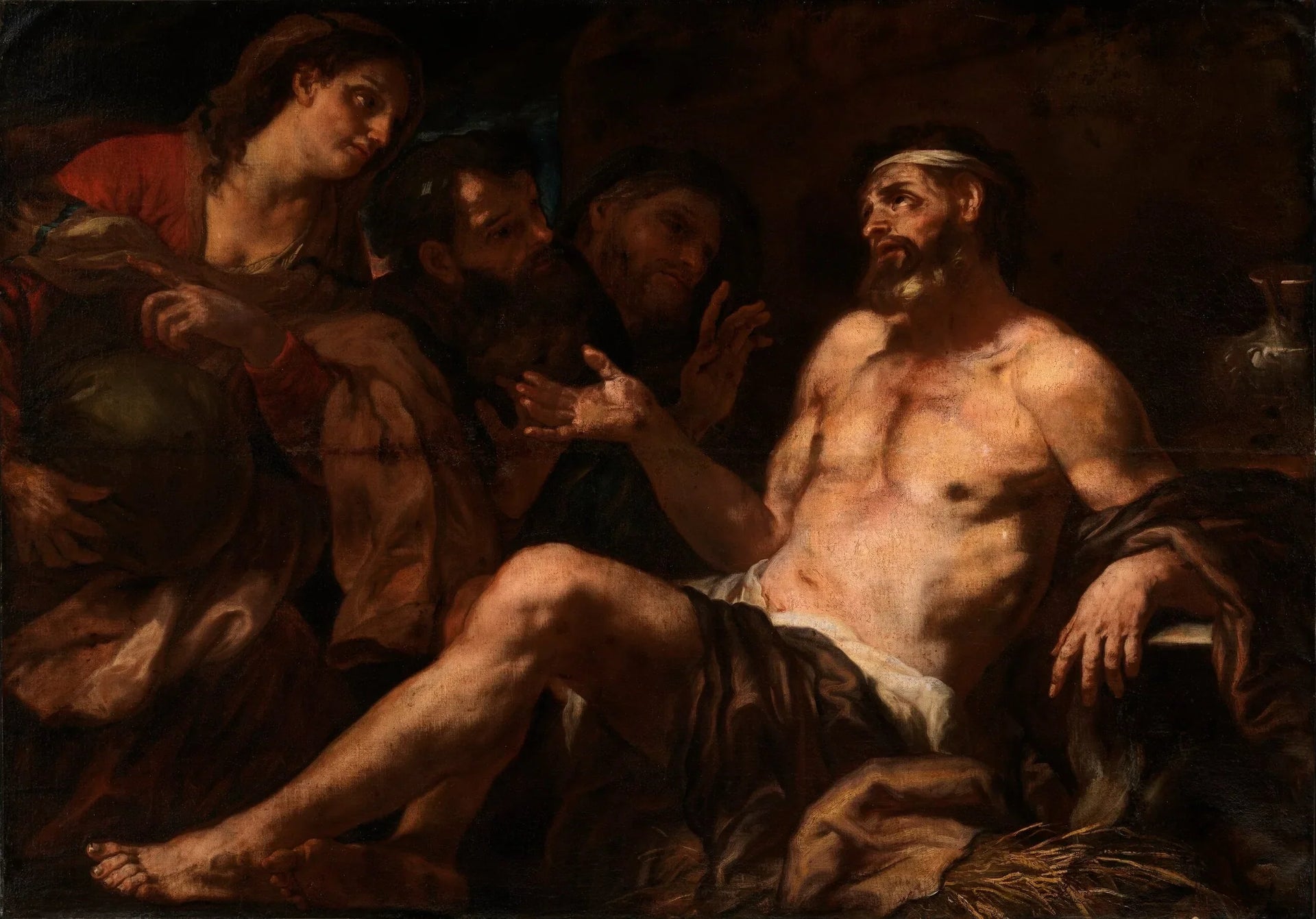 Job et ses consolateurs - Luca Giordano image 1 reproduction artisanale de tableau
