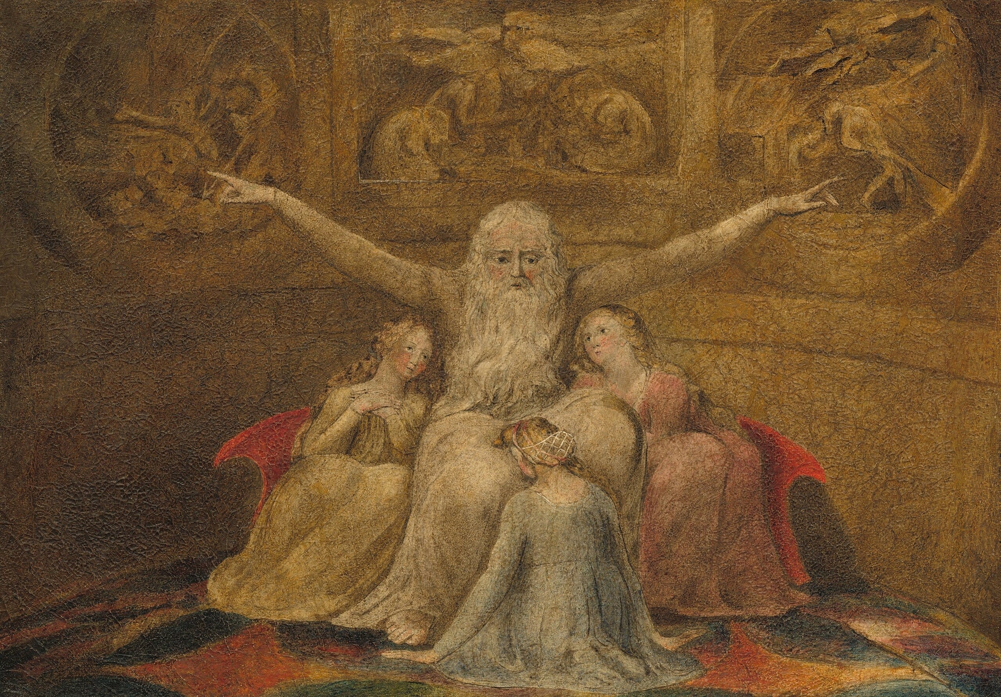 Job et ses filles - William Blake image 1 reproduction artisanale de tableau