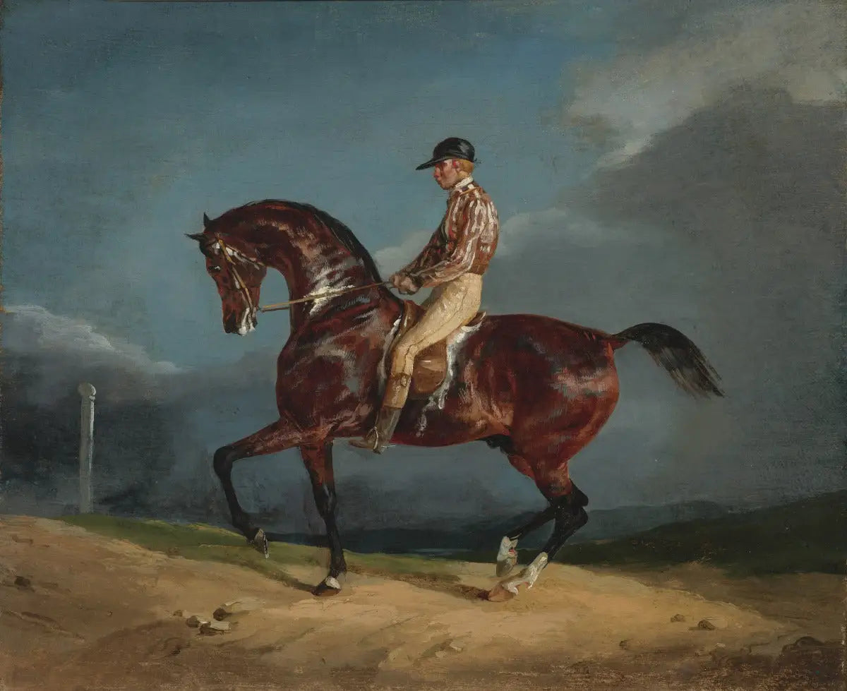 Jockey montant un cheval de course - Théodore Géricault image 1 copie de tableau peinte à la main