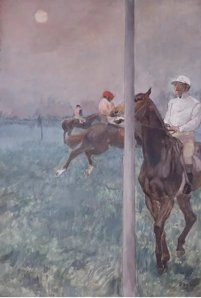 Jockeys avant la course - Edgar Degas image 1 reproduction artisanale de tableau