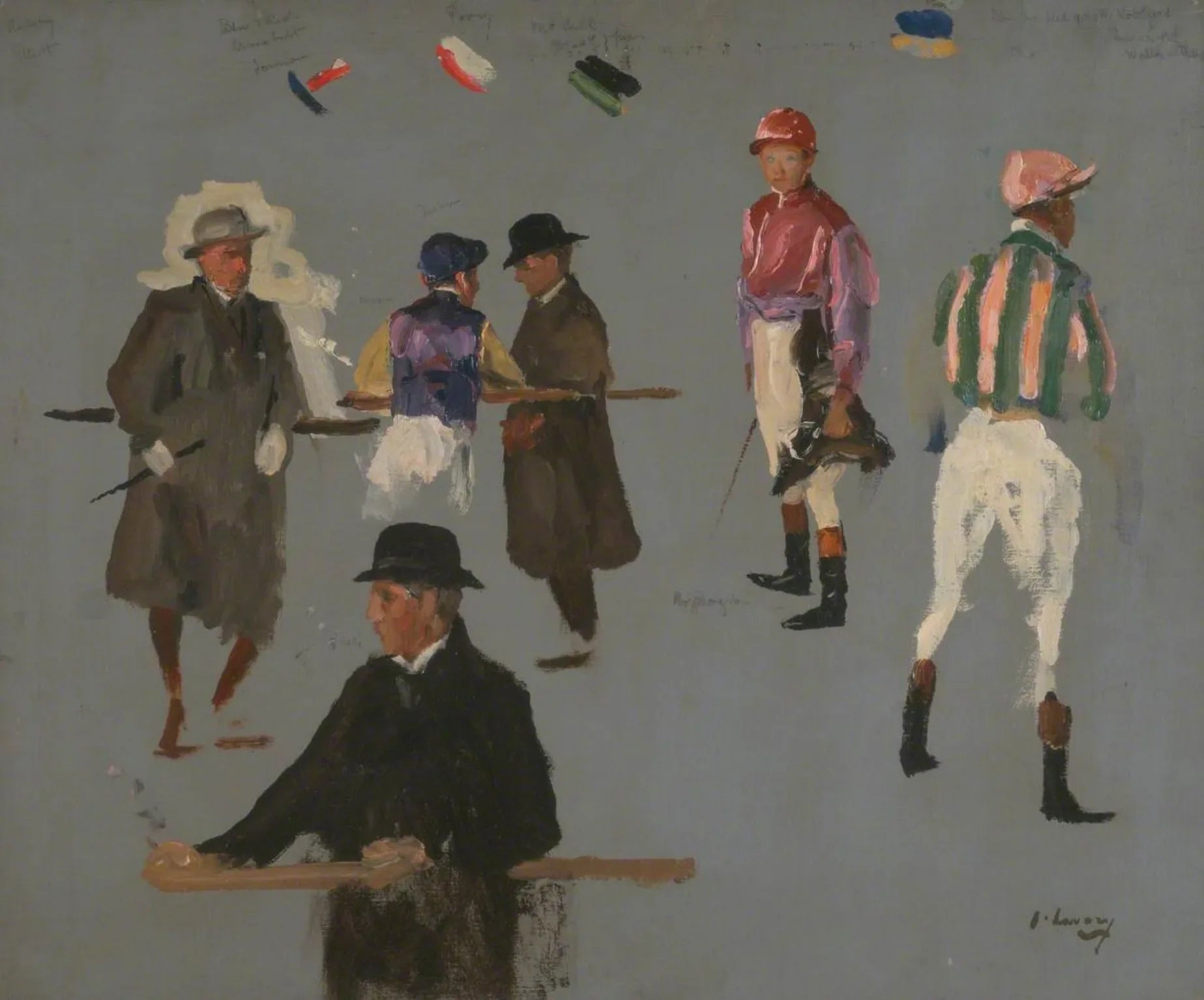 Jockeys et propriétaires à Epsom - John Lavery image 1 reproduction de peinture à l’huile