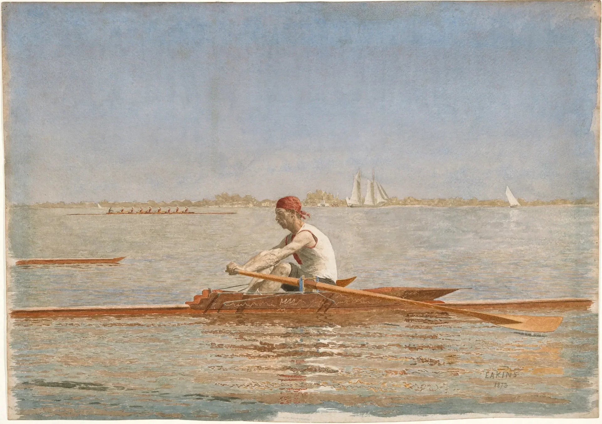 John Biglin dans un skiff - Thomas Eakins image 1 reproduction artisanale de tableau
