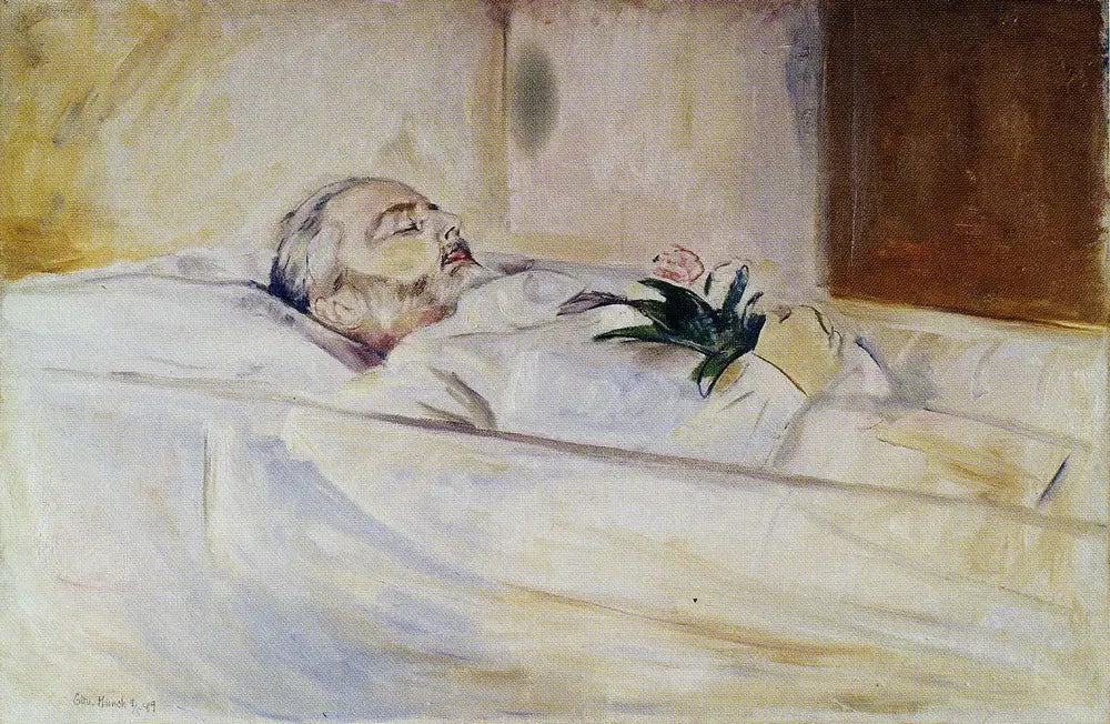 John Hazeland sur son lit de mort - Edvard Munch image 1 reproduction d’œuvre d’art à l’huile