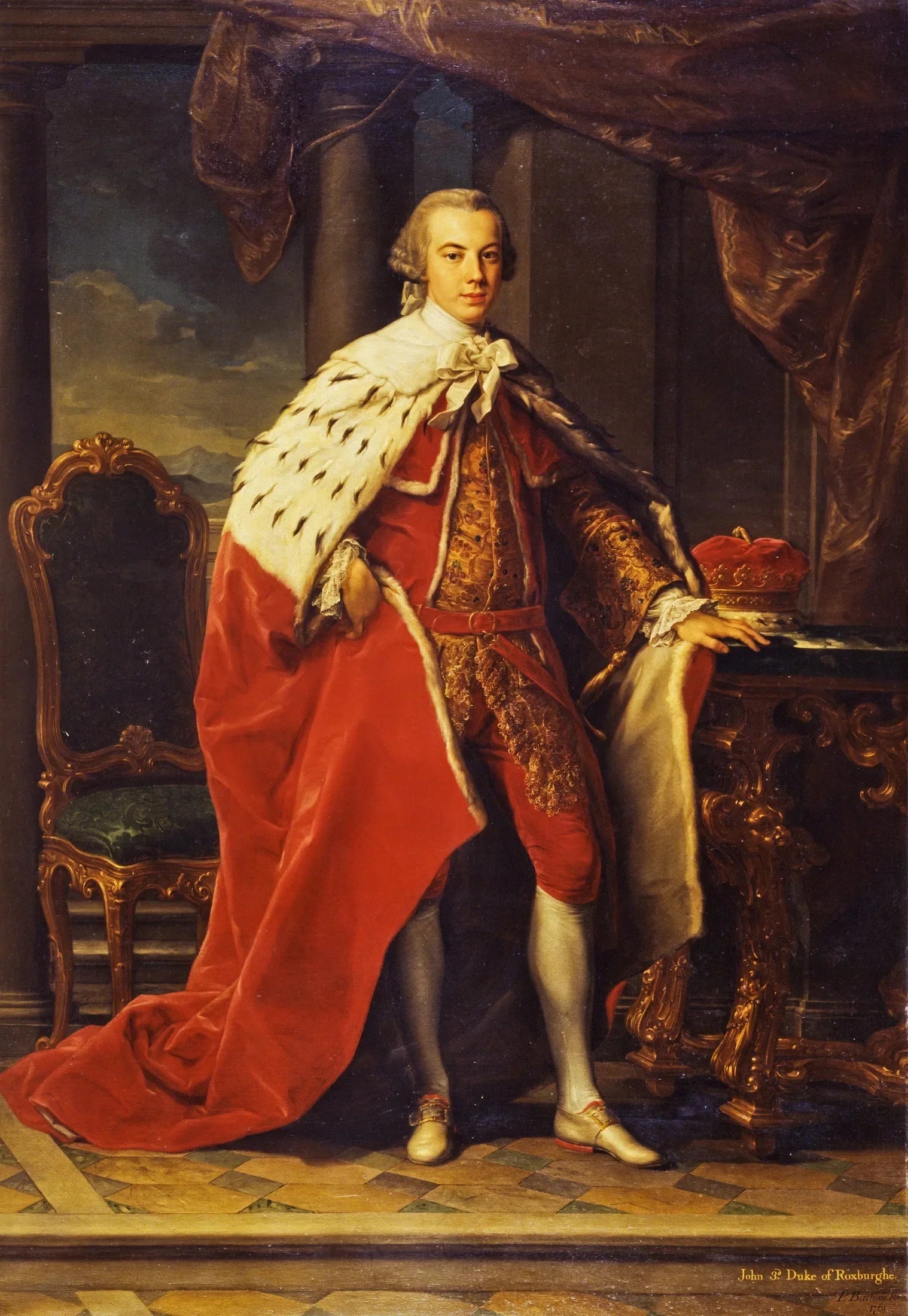 John Ker, 3e duc de Roxburghe, 1740 - 1804. Bibliophile - Pompeo Batoni image 1 reproduction artisanale de tableau