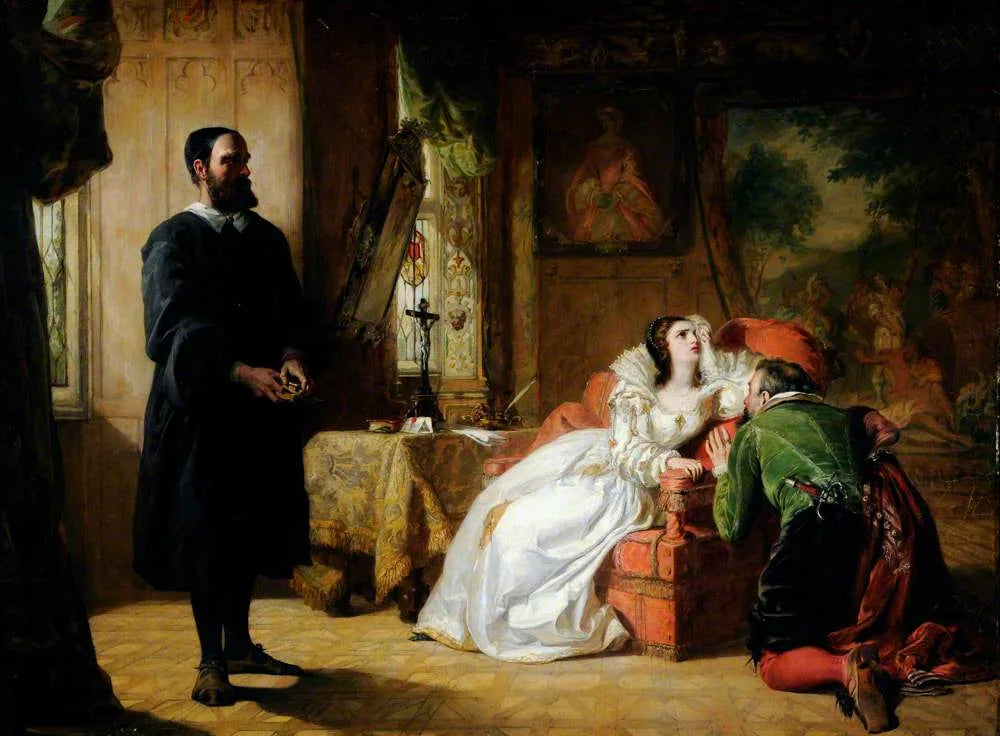 John Knox réprimandant Marie Stuart, reine d'Écosse - William Powell Frith image 1 reproduction artisanale de tableau