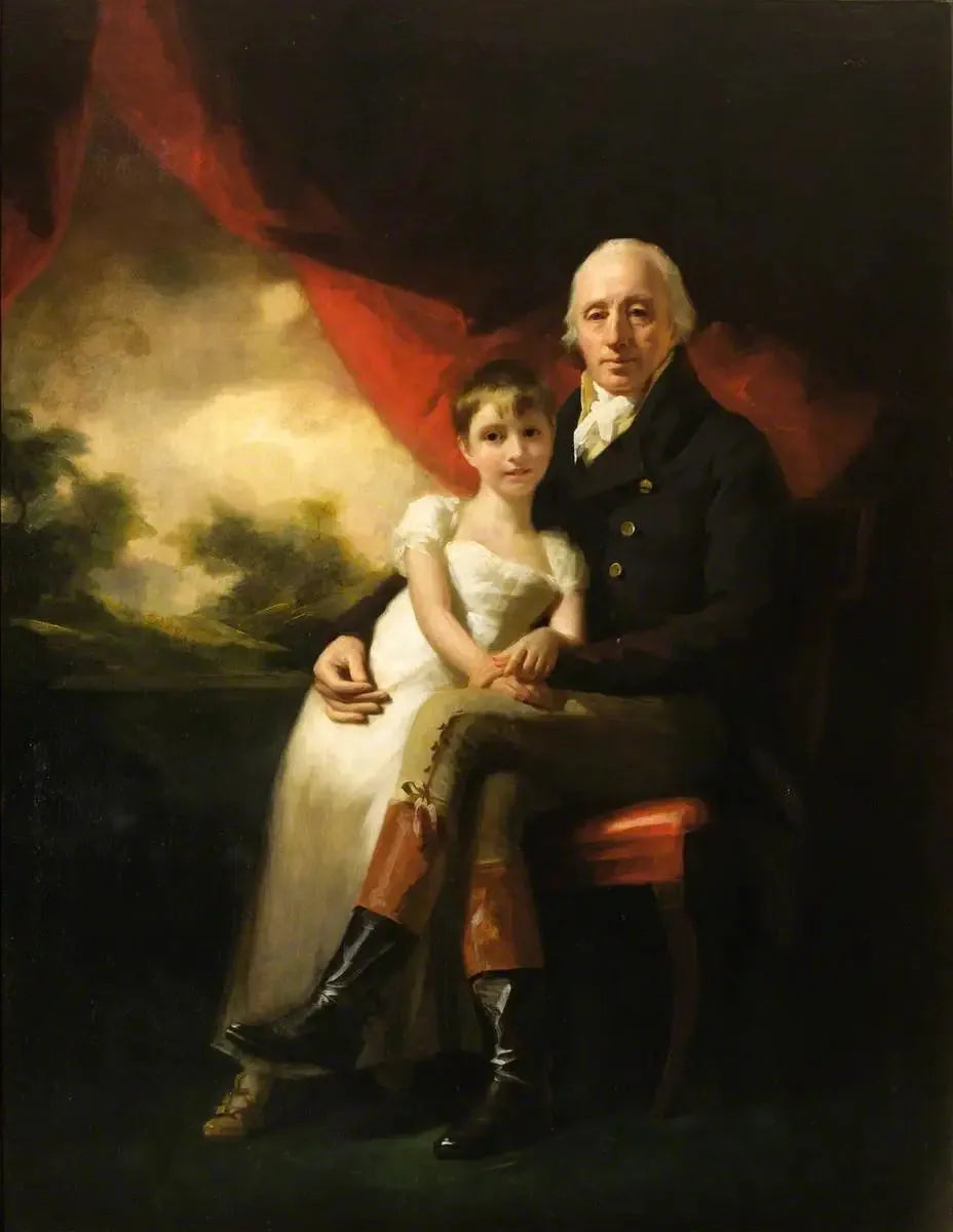 John Stirling de Kippendavie (1742–1816) et sa plus jeune fille, Jean Wilhelmina (1804–1859) - Henry Raeburn image 1 tableau peint à l’huile sur toile