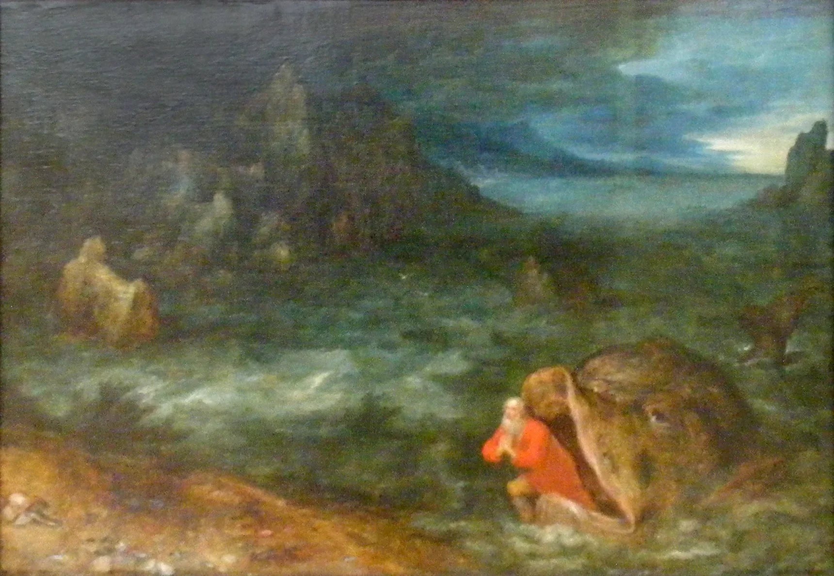 Jonas sort du ventre de la baleine - Jan Brueghel l'Ancien image 1 tableau peint à l’huile sur toile
