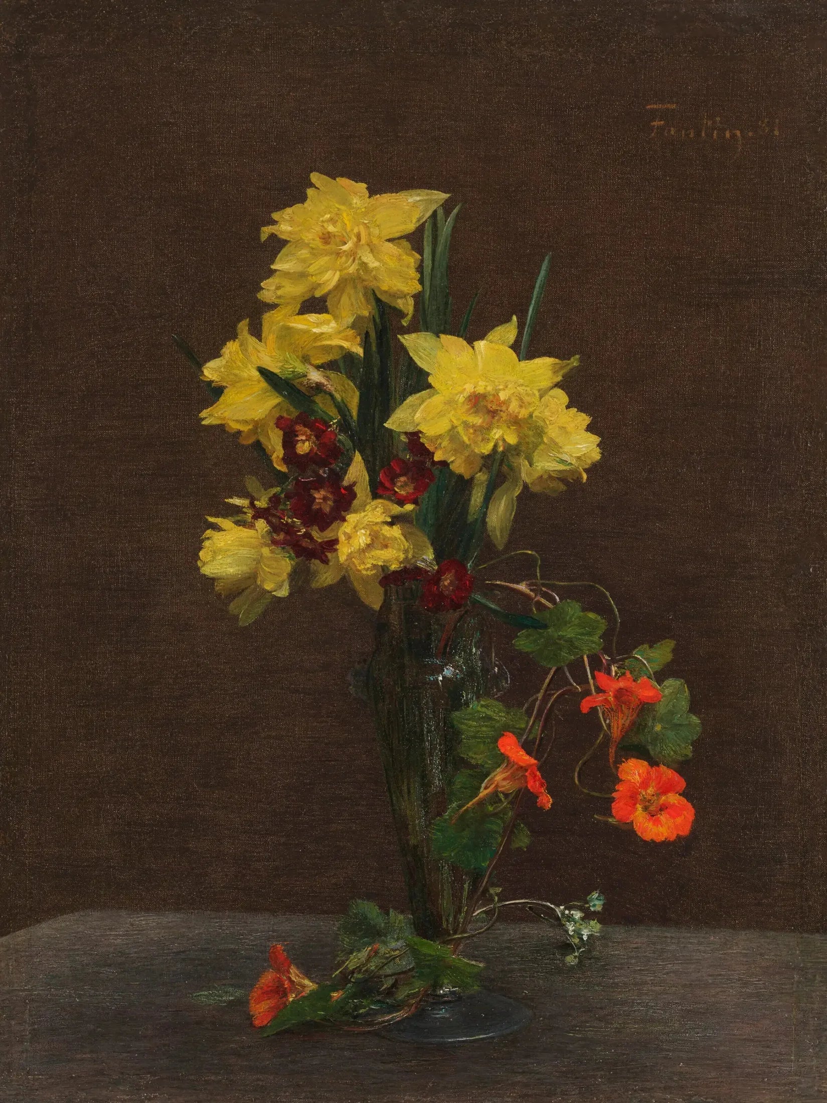 Jonquilles et capucines - Henri Fantin-Latour image 1 reproduction d’œuvre d’art à l’huile