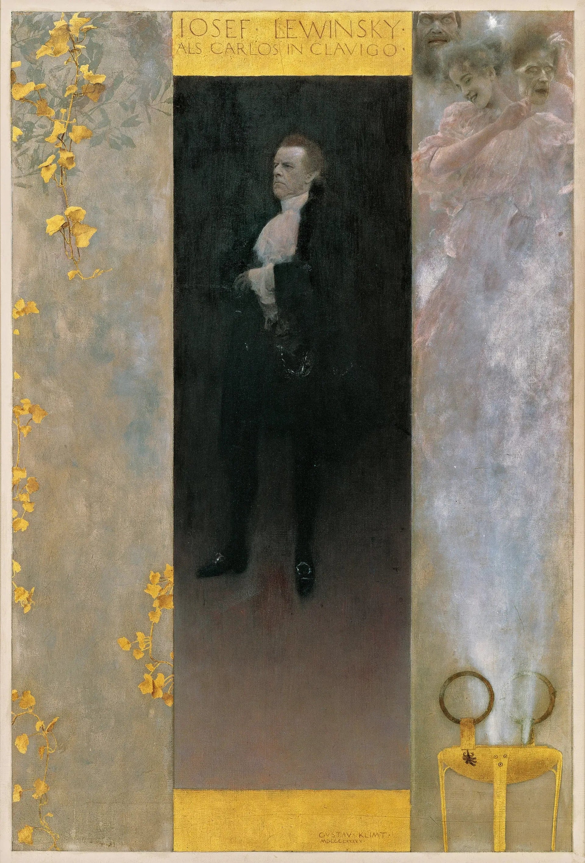 Josef Lewinsky en Carlos dans Clavigo - Gustav Klimt image 1 copie peinte à la main à l’huile
