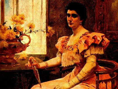 Josefina Blanco de Zuloaga. - Arturo Michelena image 1 copie peinte à la main à l’huile