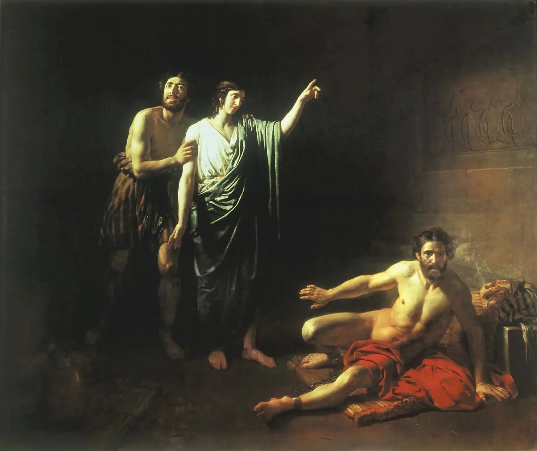 Joseph interprète les rêves du majordome et du boulanger - Alexandre Ivanov image 1 reproduction artisanale de tableau