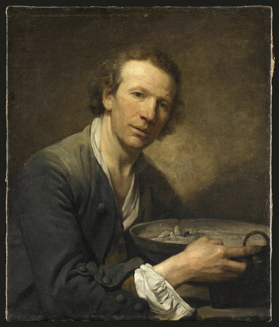 Joseph, modèle de l'Académie, tenant une poêle à feu. - Jean-Baptiste Greuze