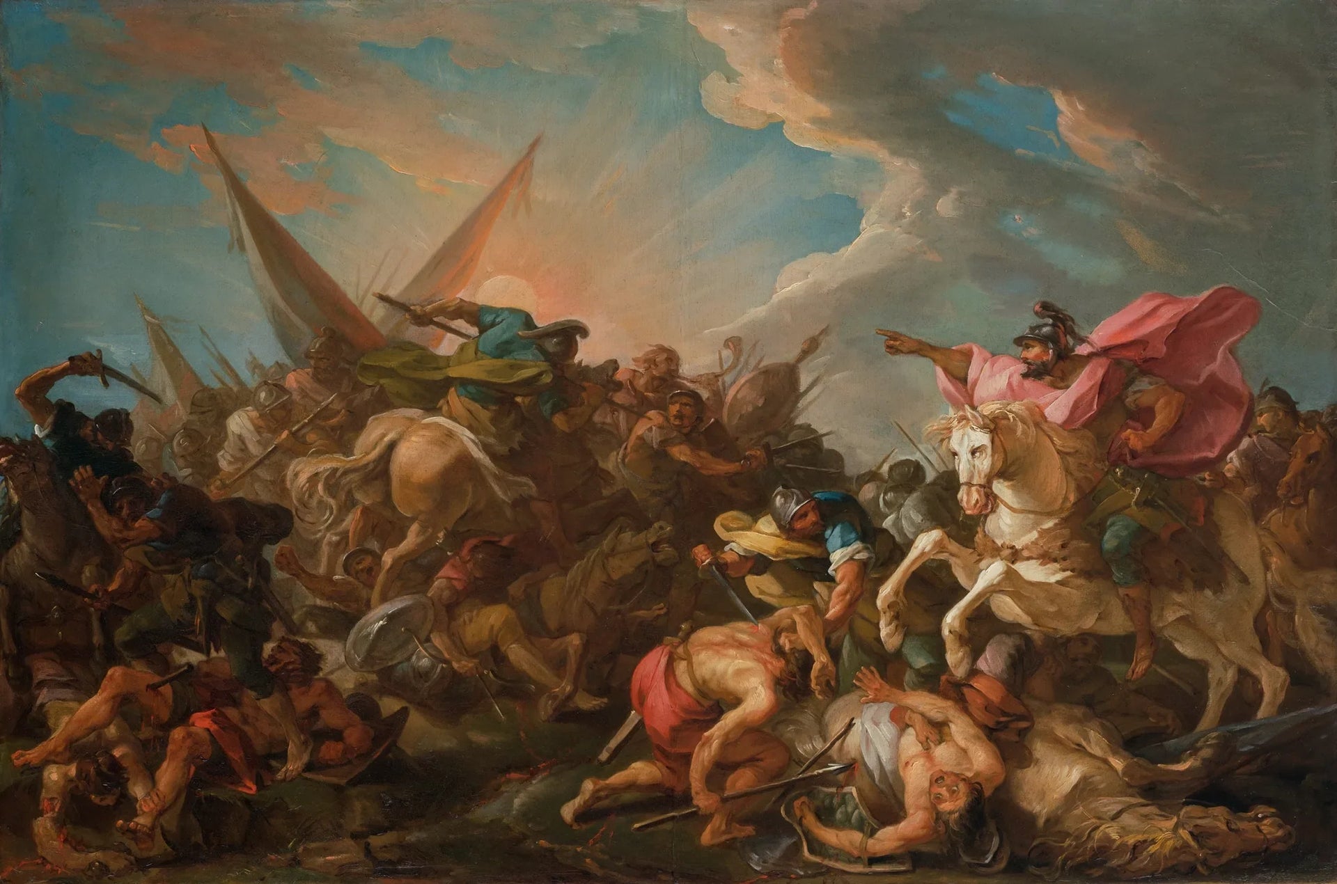 Josué arrêtant le soleil (esquisse) - Joseph-Marie Vien image 1 copie de tableau peinte à la main