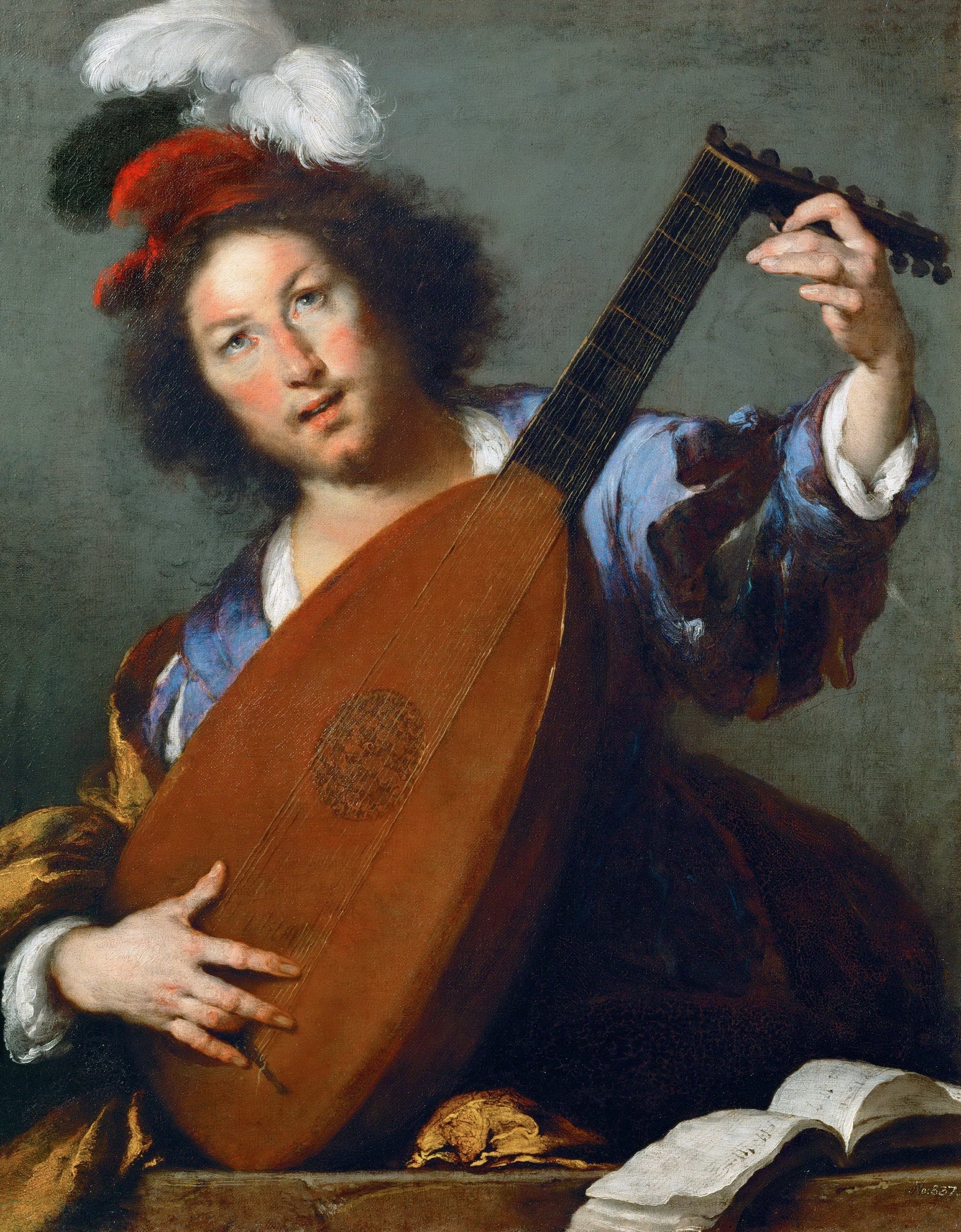 Joueur de luth - Bernardo Strozzi image 1 reproduction artisanale de tableau