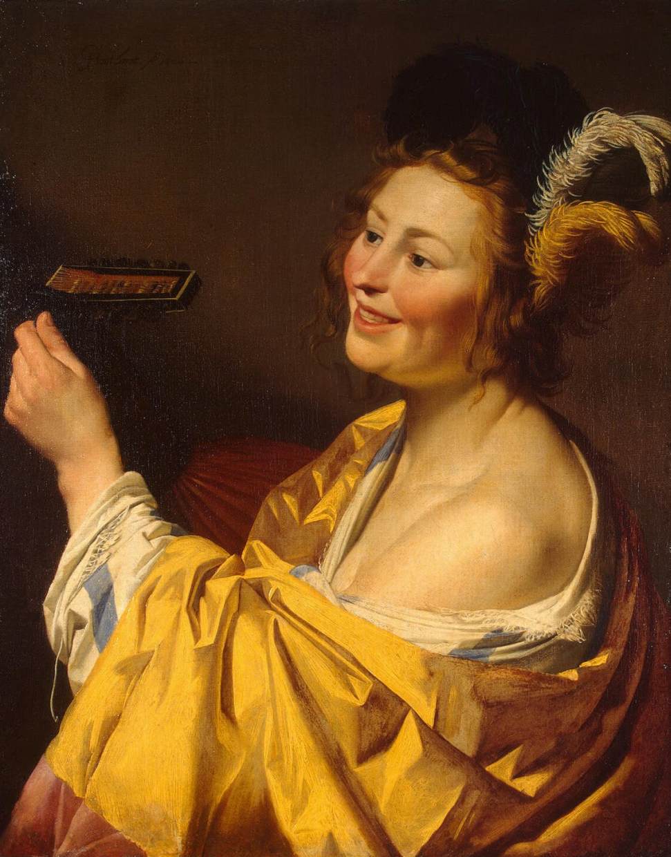Joueur de luth - Gerrit van Honthorst image 1 copie peinte à la main à l’huile