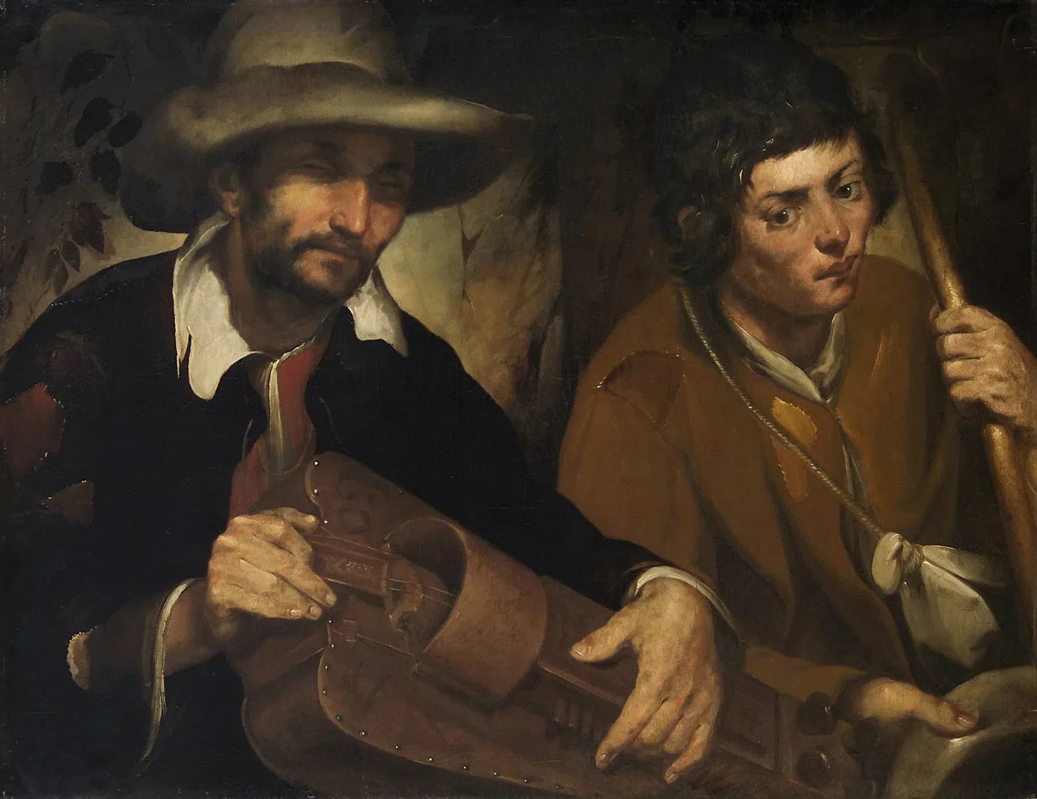 joueur de vielle à roue aveugle - Francisco de Herrera le Vieux image 1 reproduction artisanale de tableau