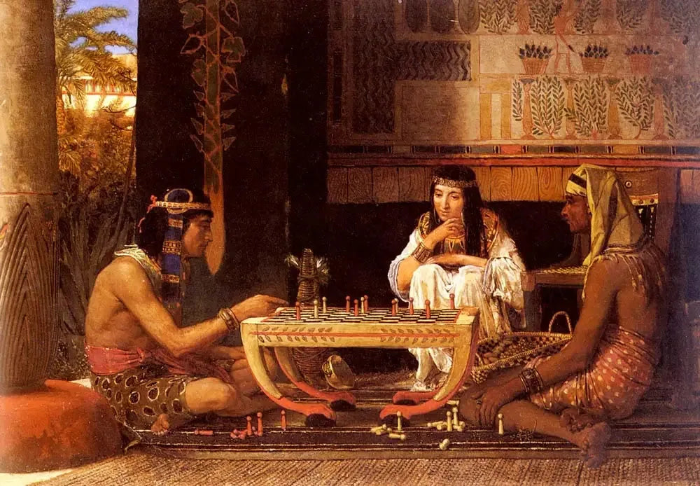 Joueurs d'échecs égyptiens - Lawrence Alma-Tadema image 1 copie de tableau peinte à la main