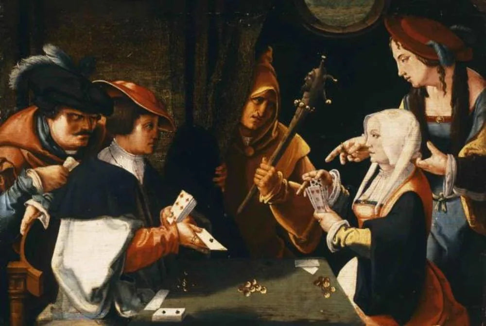 joueurs de cartes - Lucas van Leyden image 1 reproduction artisanale de tableau