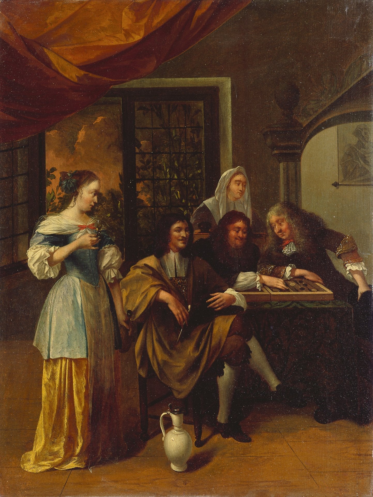 Joueurs de Trictrac - Jan Steen image 1 reproduction artisanale de tableau