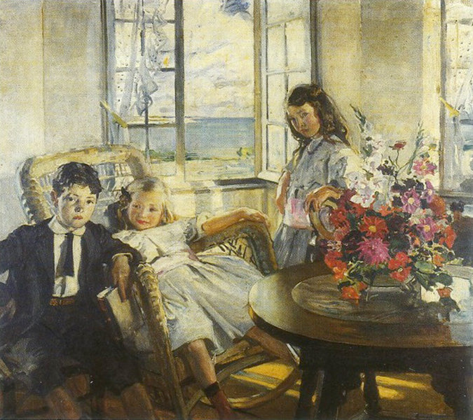 Jour d'été, portrait de mes enfants - Lucien Simon image 1 reproduction réalisée par Alpha Reproduction