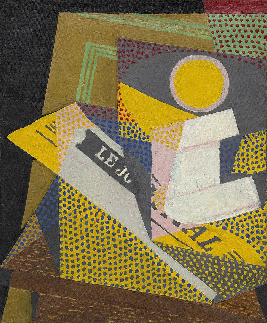 Journal et plat de fruits - Juan Gris