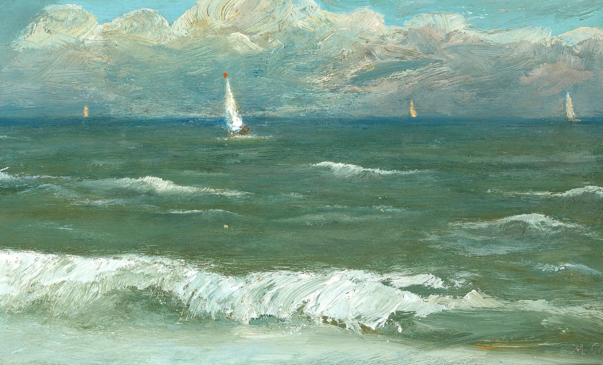 Journée d'été à la mer à Skagen. - Michael Peter Ancher image 1 copie peinte à la main à l’huile