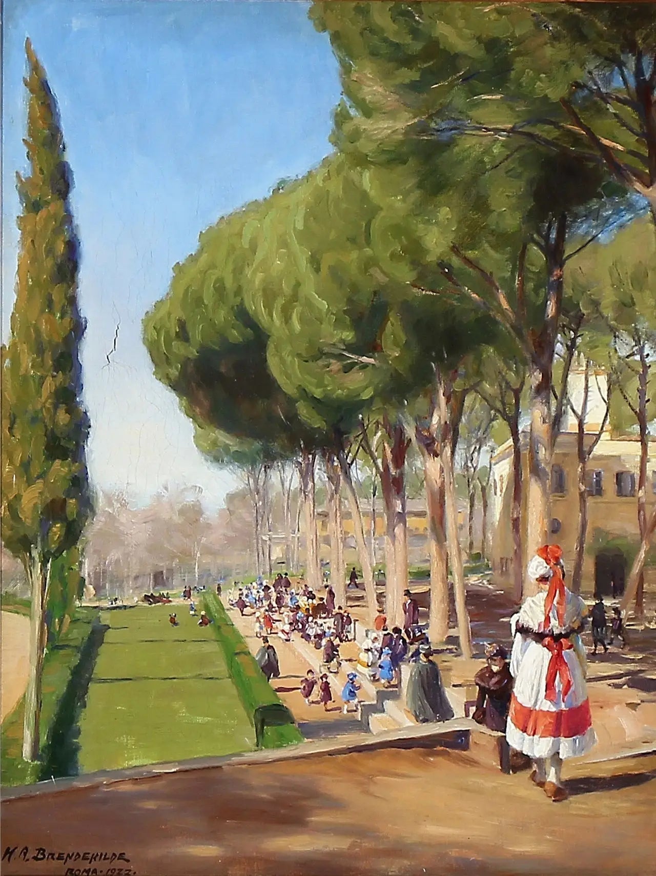 Journée d'été à la Villa Borghese à Rome - H. A. Brendekilde image 1 reproduction réalisée par Alpha Reproduction