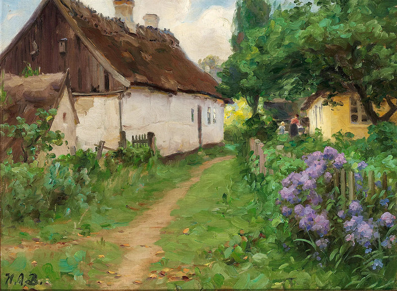 Journée d'été près d'une ferme. - H. A. Brendekilde