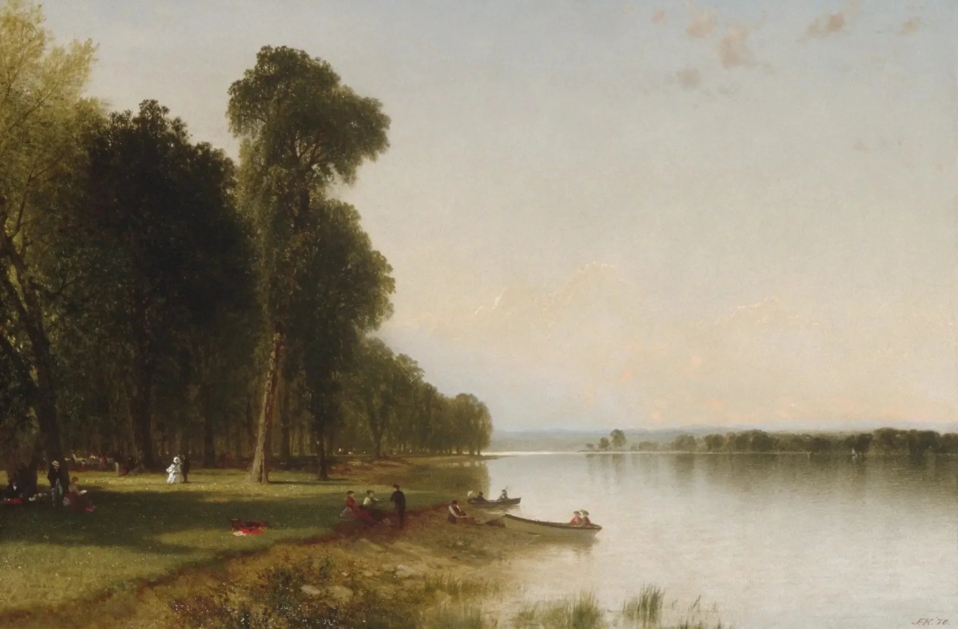 Journée d'été sur le lac Conesus - John Frederick Kensett image 1 reproduction de peinture à l’huile