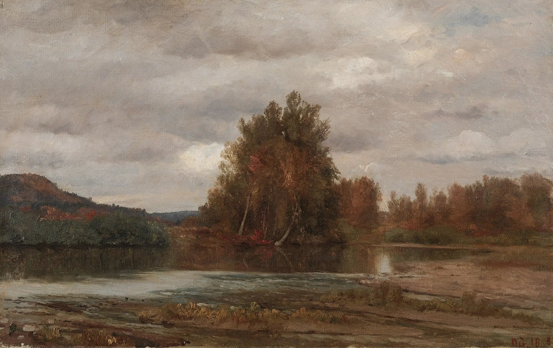Journée grise sur l'Esopus - Jasper Francis Cropsey image 1 reproduction de peinture à l’huile