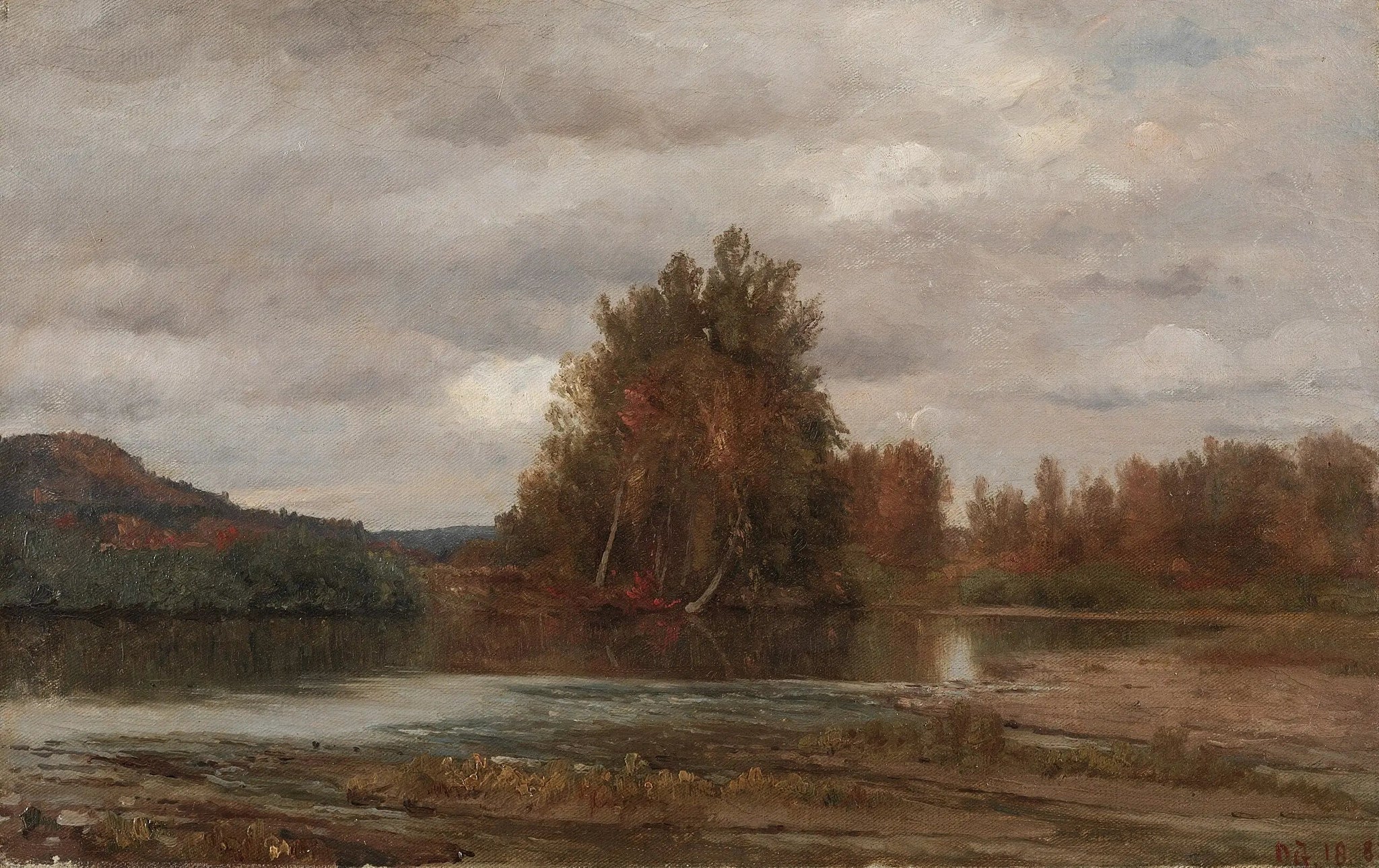 Journée grise sur l'Esopus - Jasper Francis Cropsey image 1 reproduction de peinture à l’huile